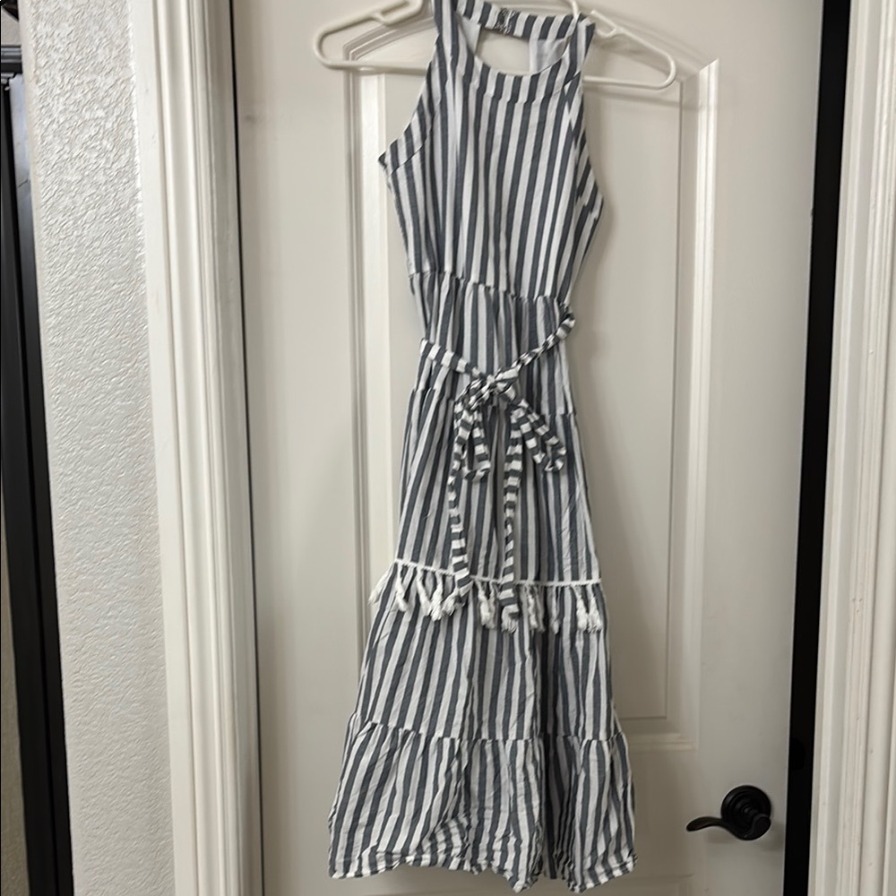 Striped Sleeveless Maxi Dress